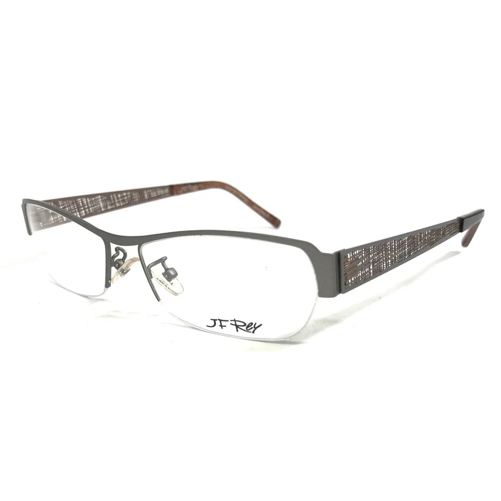 J.F. Rey Eyeglasses Frames JF2590 0592 Matte Silver Pale Gold Half Rim 54-15-145